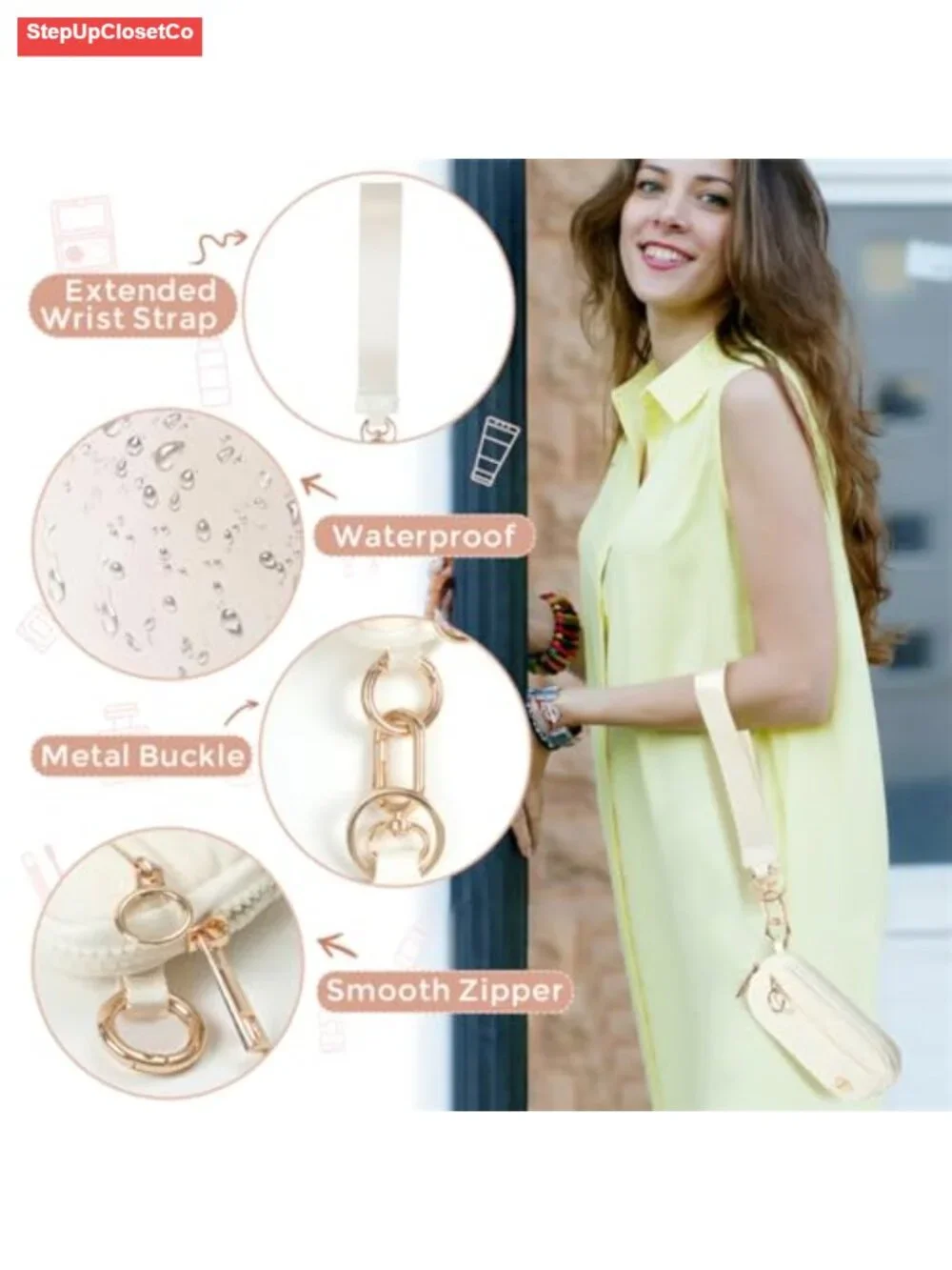 RFID Blocking Wristlet Wallet for Women Detachable Keychain Coin Purse Nylon